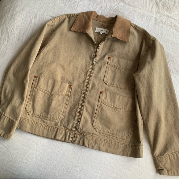 Slvrlake Casey Worker Chore Corduroy Collar Jacket Sierra Madre Tan Beige - Picture 2 of 8